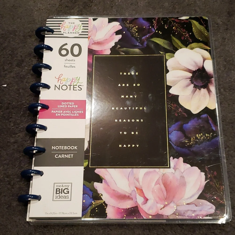 The happy planner floral happy notes dotted line paper notebook